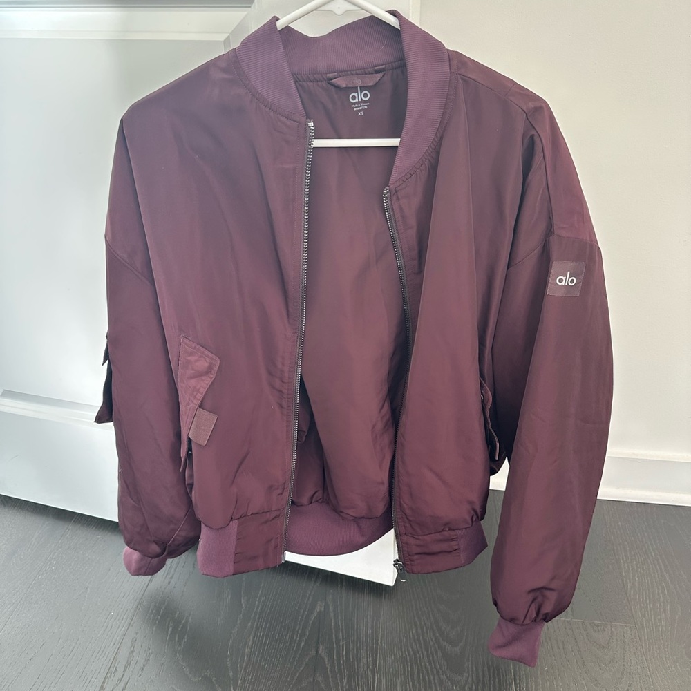 ALO Yoga Women's Deep Purple Bomber Jacket